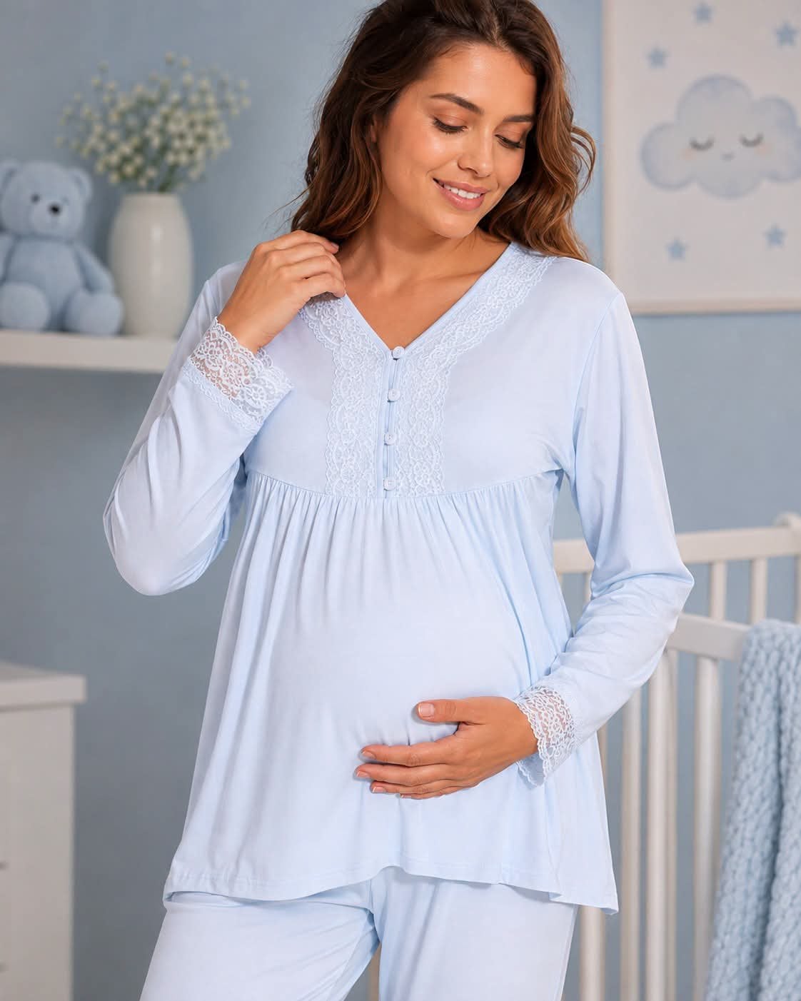 Maternity & Nursing Pajama Set – Soft 2-Piece Sleepwear | TOBAY