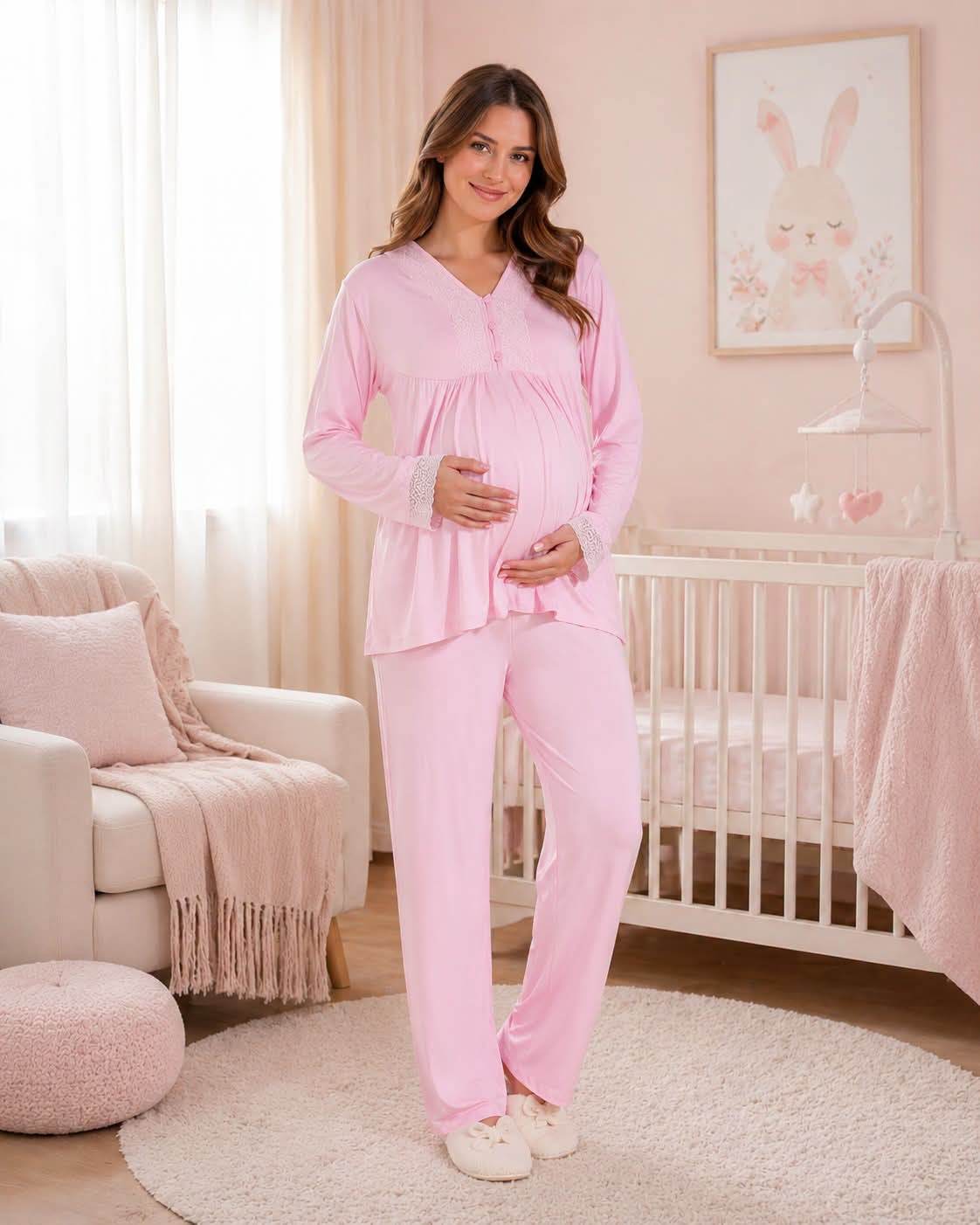 Maternity & Nursing Pajama Set – Soft 2-Piece Sleepwear | TOBAY