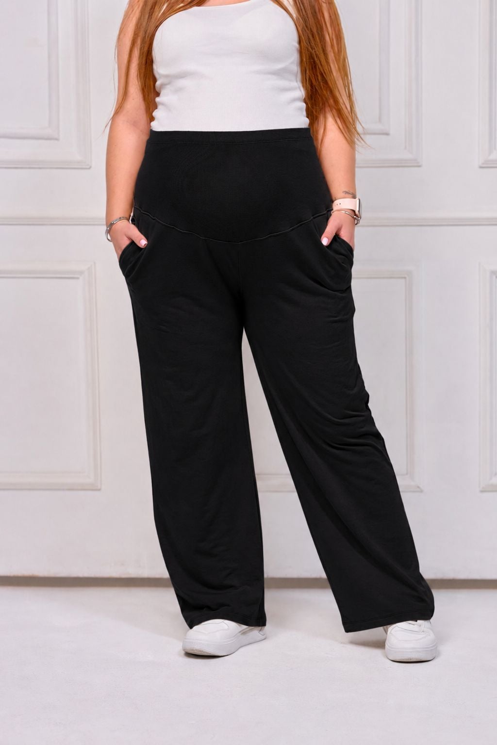Maternity Cotton Yoga Pants - Black - Comfortable & Easy | Tobay