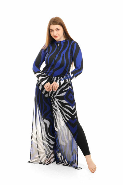 مايوه Tobay | Blue Zebra Swimsuit