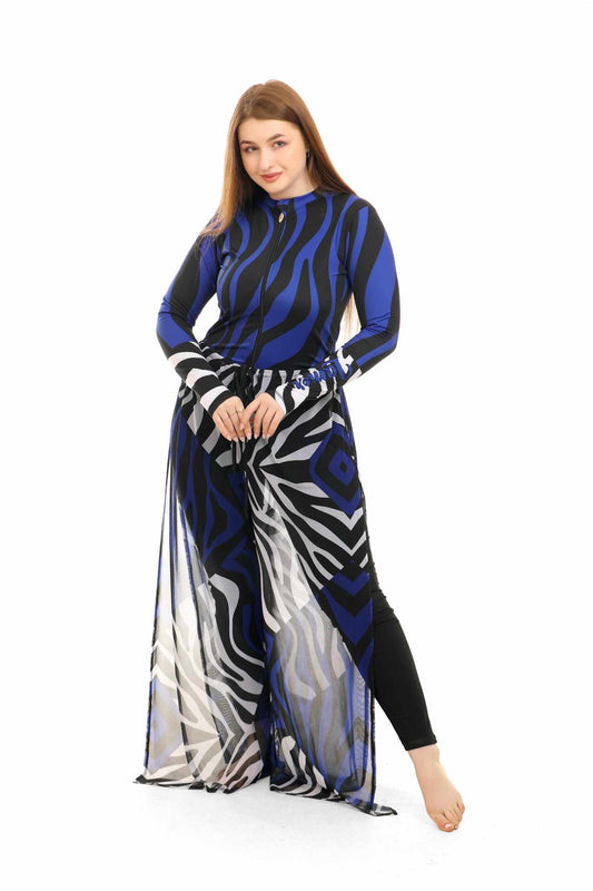 مايوه Tobay | Blue Zebra Swimsuit