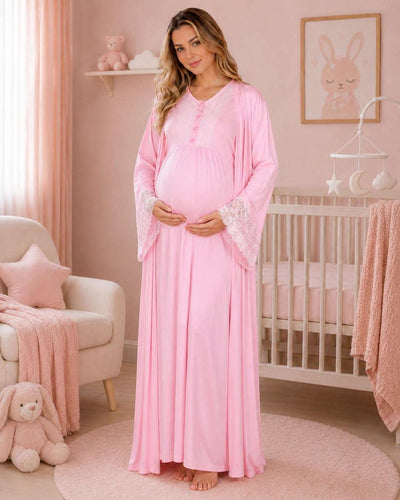 طقم المستشفى والولادة للأم 2 قطعة – Pink | Tobay