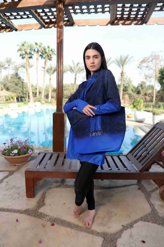 مايوه Tobay | Royal Blue Edge Swimsuit