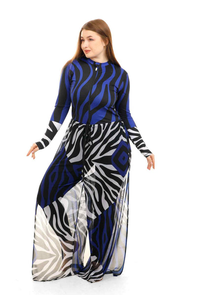 مايوه Tobay | Blue Zebra Swimsuit