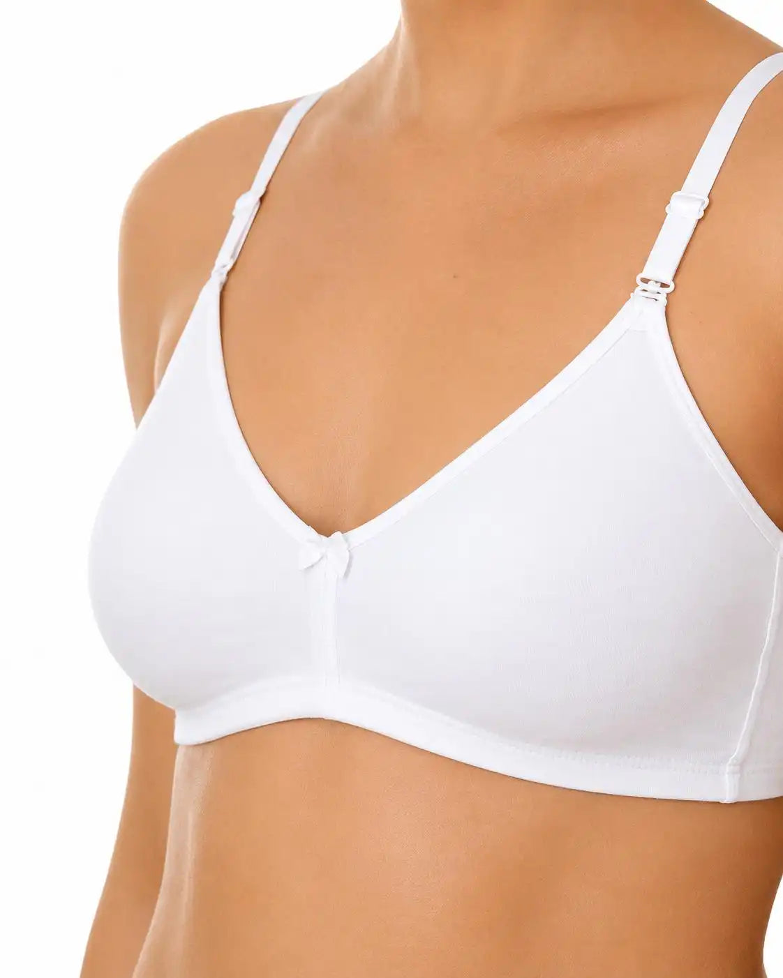 Cotton Nursing Bra without Lining with Easy-Open Nursing Access – White | TOBAY