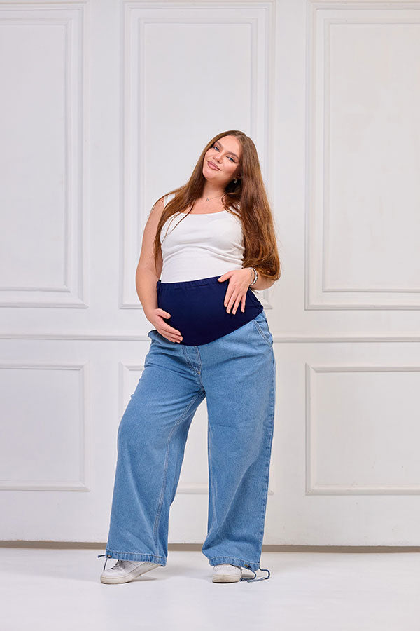 Maternity Wide-Leg Jeans 2-in-1 - Chic & Distinctive | Tobay