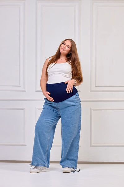 Maternity Wide-Leg Jeans 2-in-1 - Chic & Distinctive | Tobay