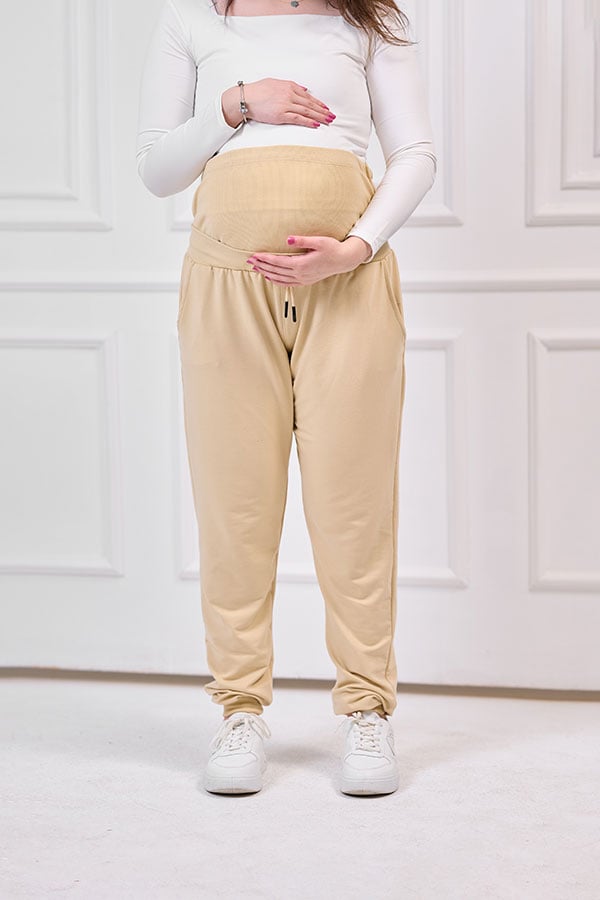 Maternity Sweatpants - Beige - Comfortable & Suitable for Summer | Tobay