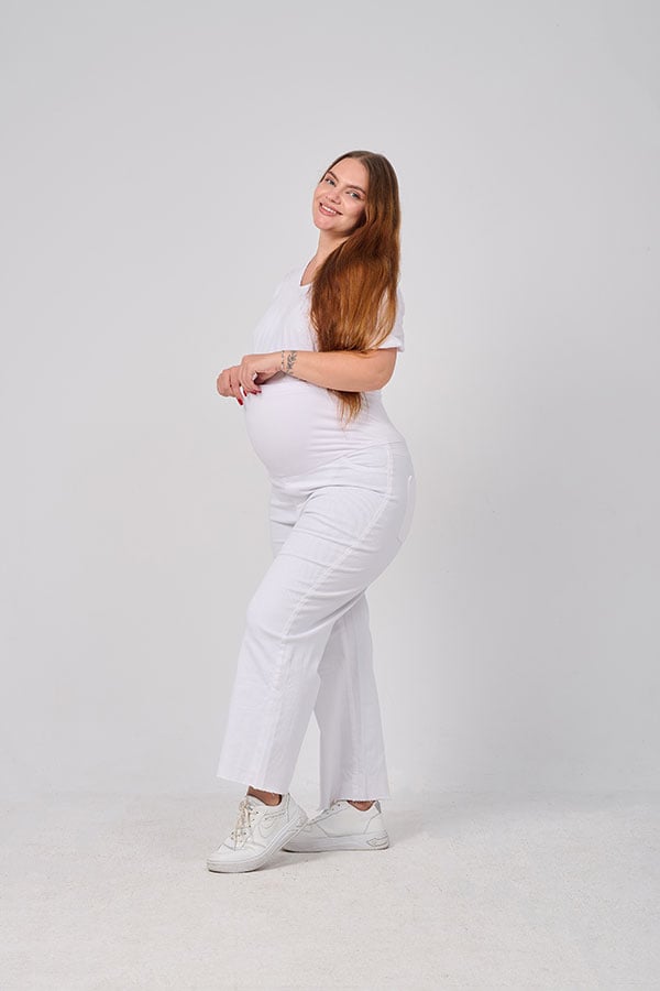 White Wide Leg Maternity Jeans - Comfortable & Stylish | Tobay