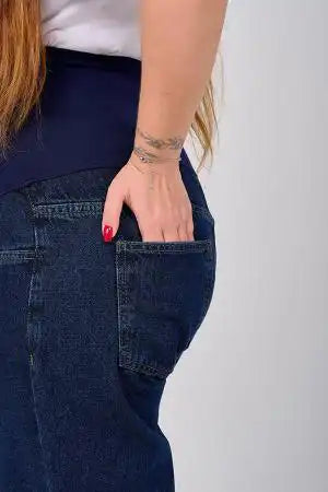 Dark Wash Straight Leg Maternity Jeans - Comfortable & Roomy | Tobay